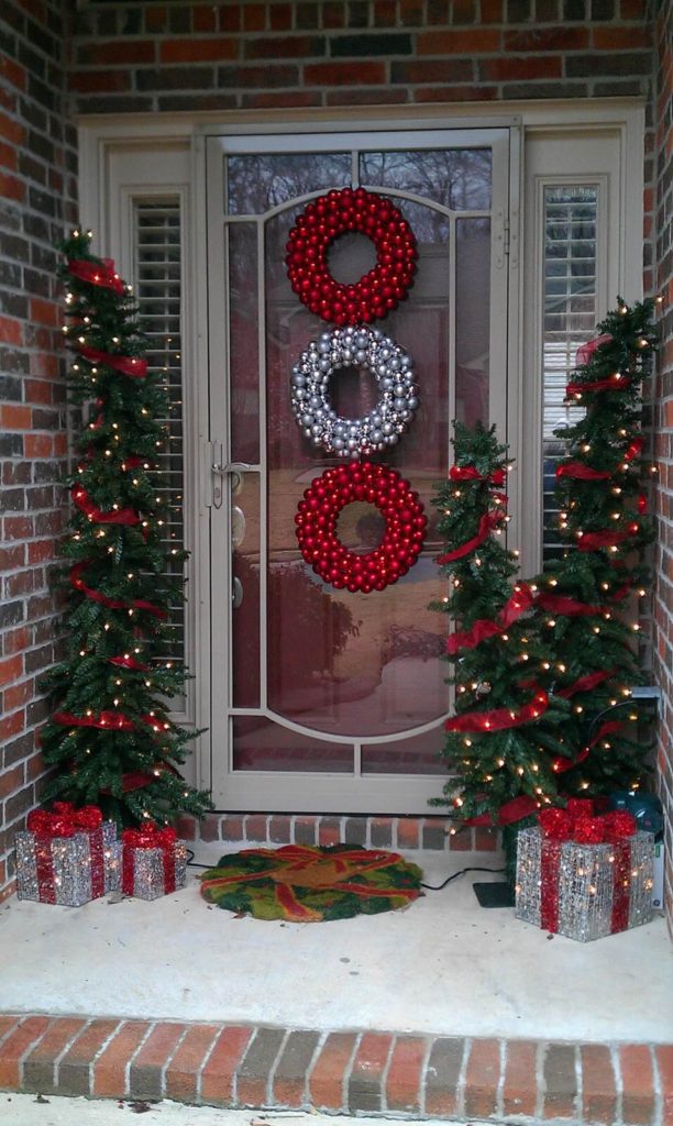 Front Door Christmas Balls Wreaths