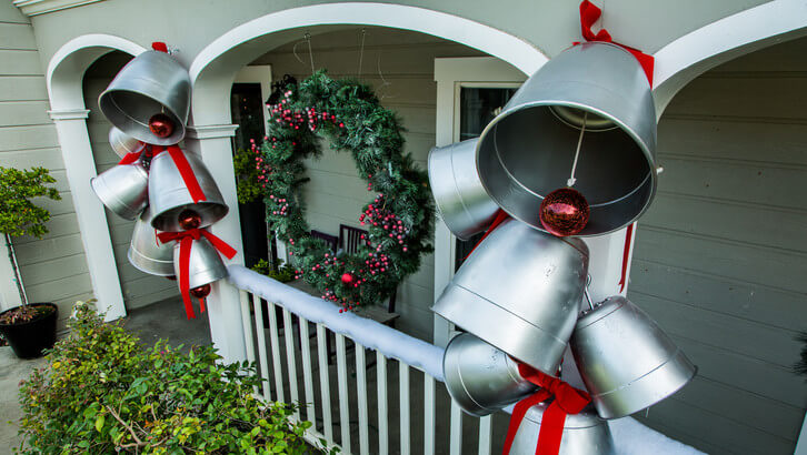Giant Holiday Bells Porch Decor