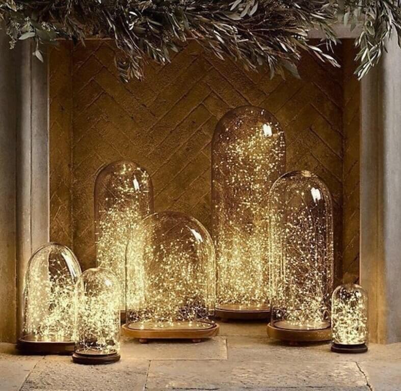 Golden Lights Fireplace Hearth Decor