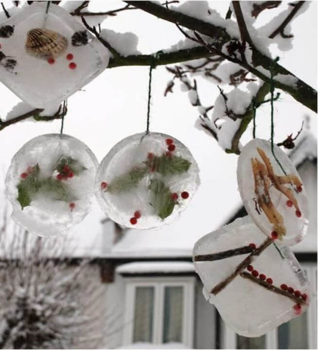Ice Ornaments Outdoor Christmas Tree