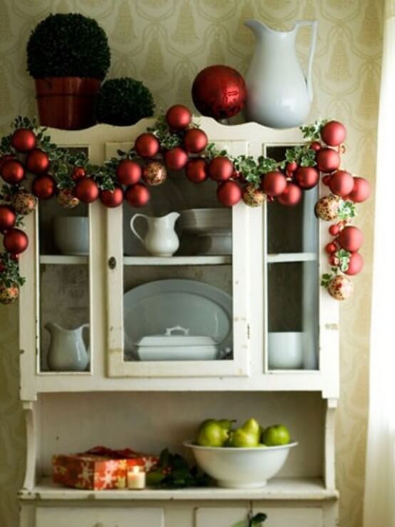Kitchen Cupboard Christmas Balls Decoration