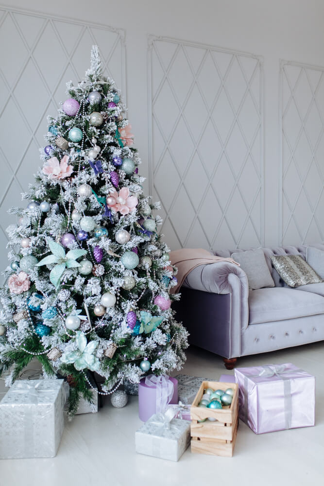 Pastel Colors Vintage Christmas Tree