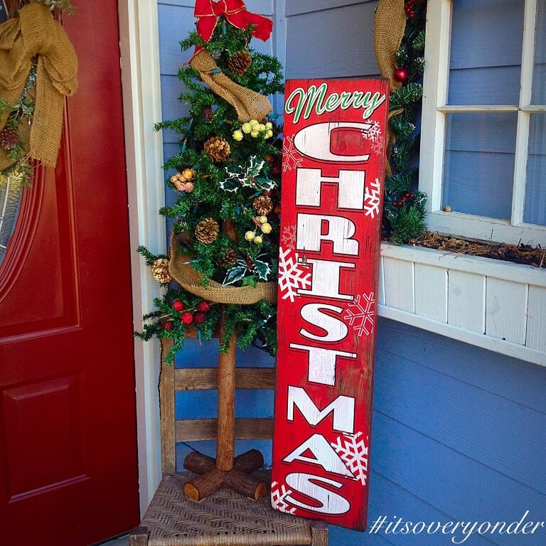 Rustic Christmas Sign Front Door
