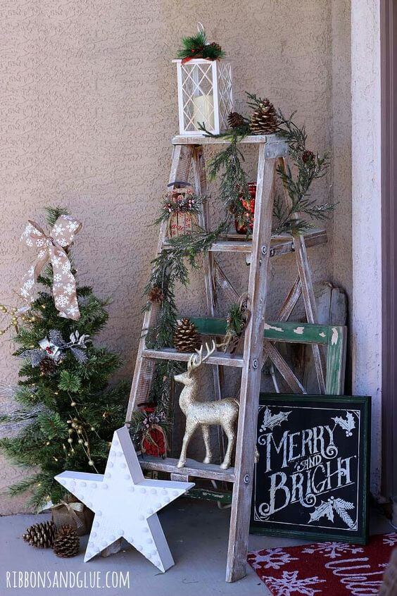 Rustic Glam Christmas Front Porch