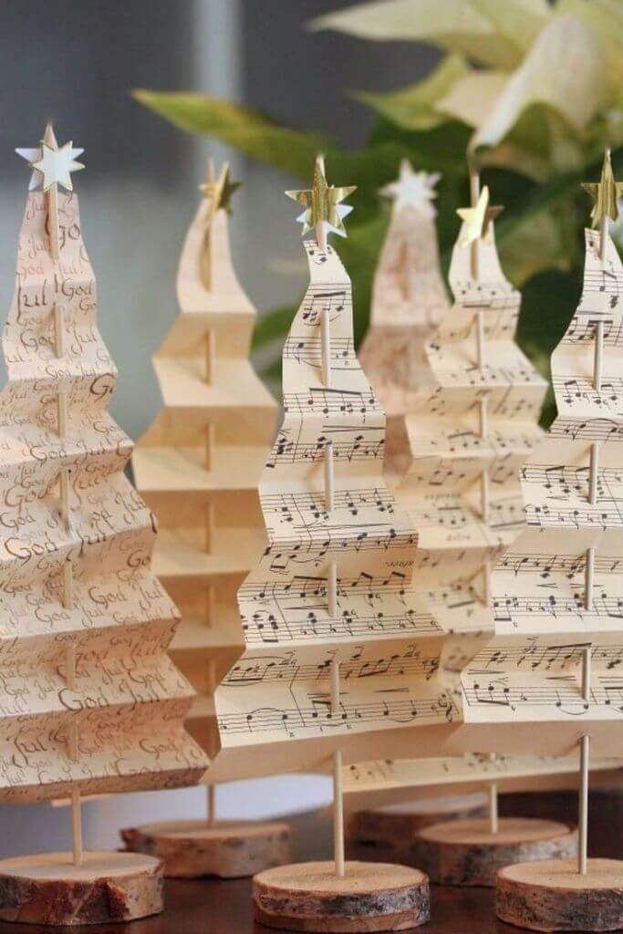 Sheet Music Mini Christmas Trees