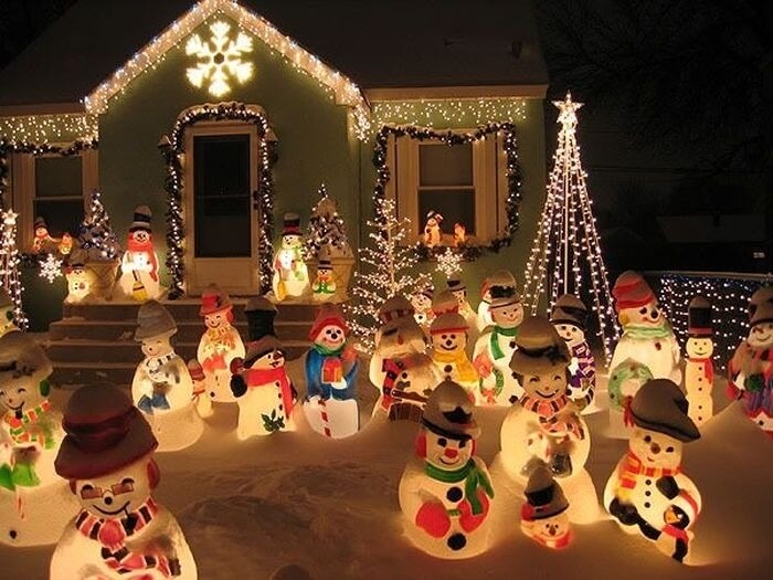 Snowman Lights Christmas Yard Decor