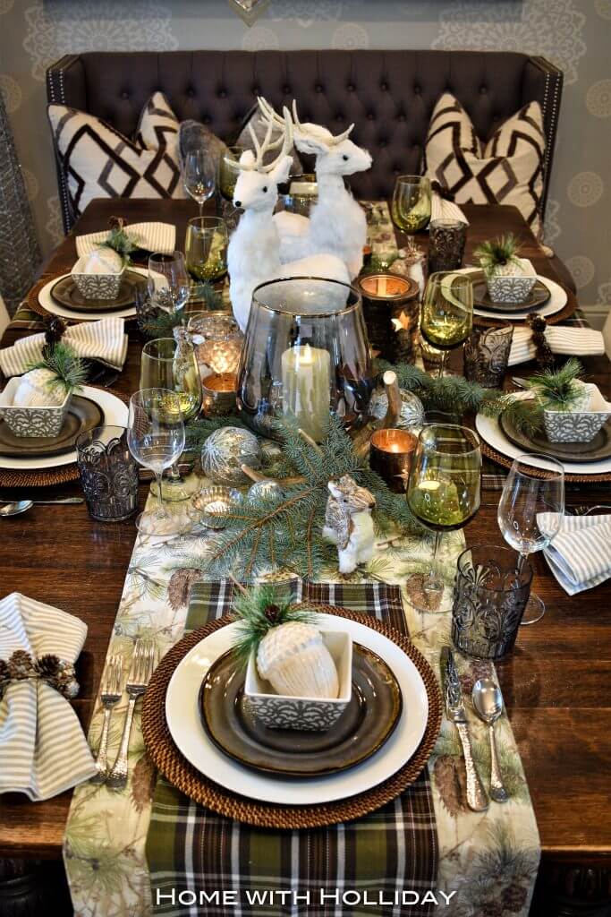 Woodland Rustic Christmas Table Setting