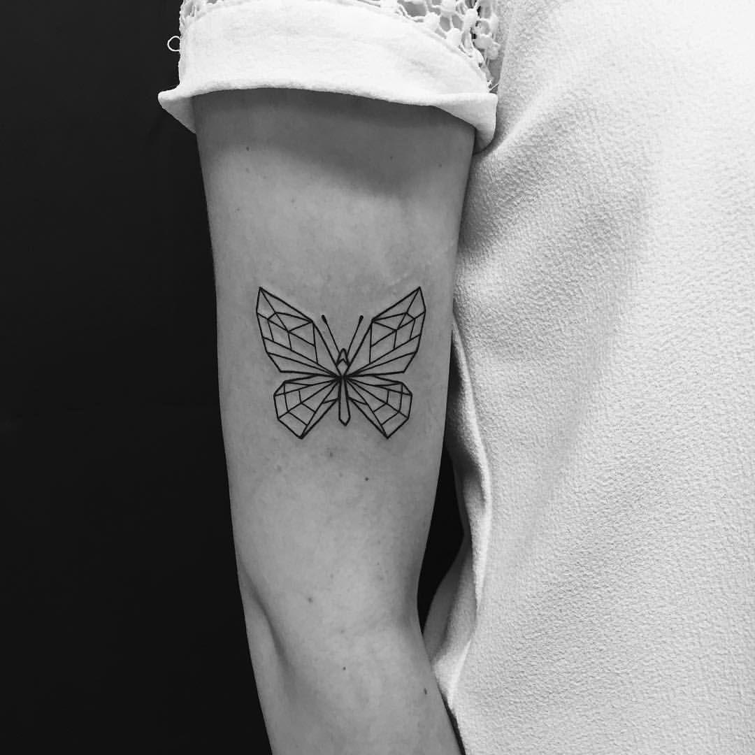 geometric butterfly tattoos