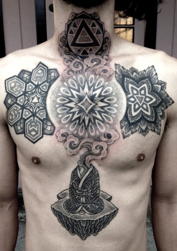 geometric chest tattoos