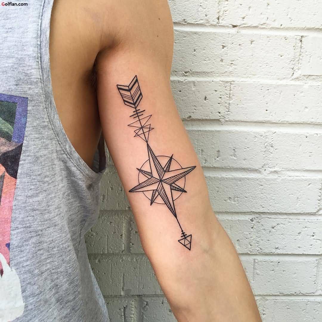 geometric compass tattoos