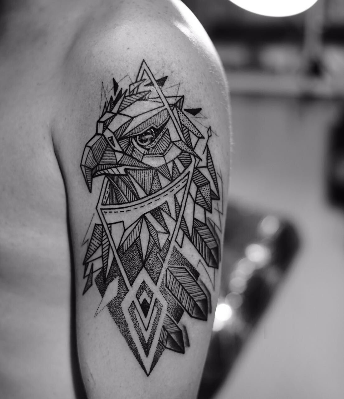 geometric eagle tattoos