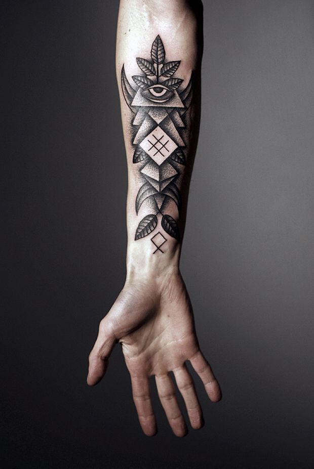 geometric forearm tattoos