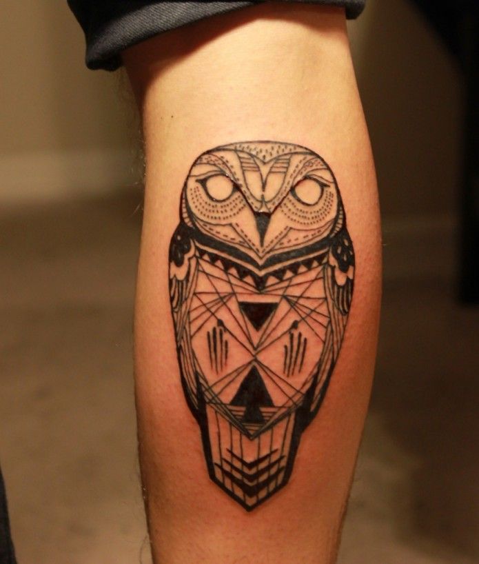 geometric owl tattoos