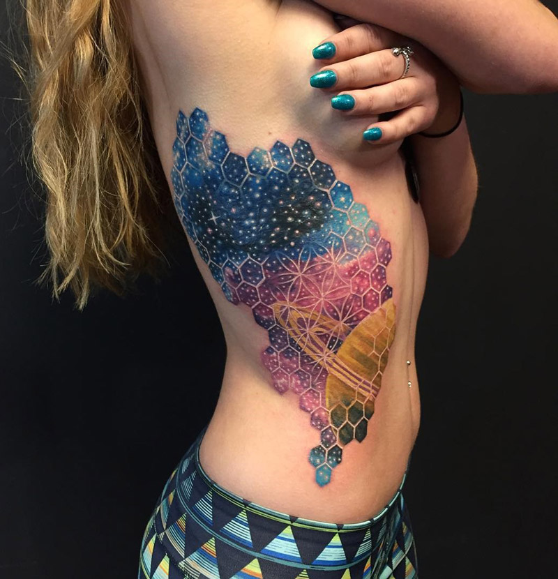 geometric space tattoos