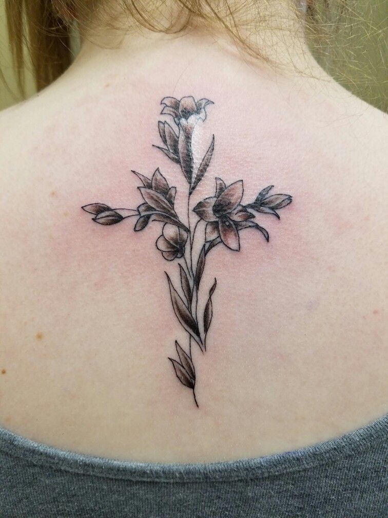 Floral Cross Tattoo