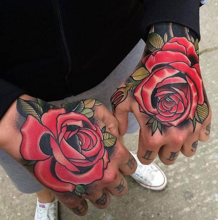 Hand Rose Tattoo