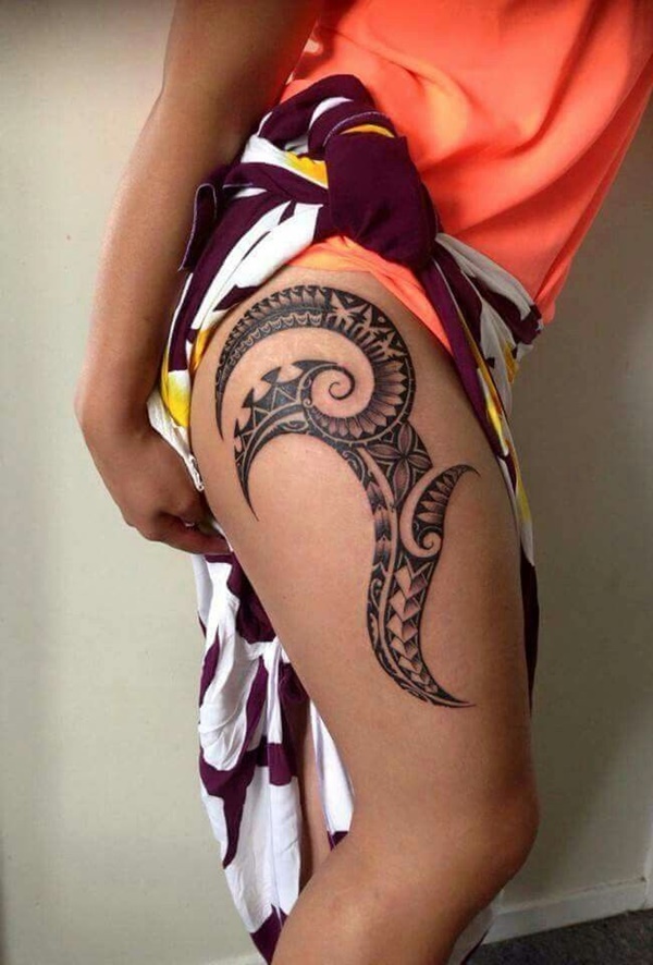 Thigh Maori Tattoo