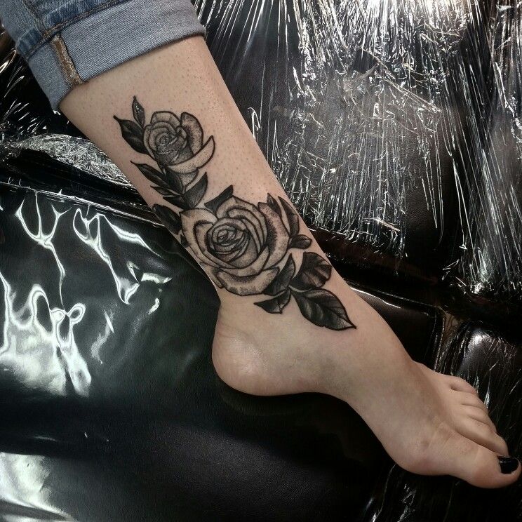 Ankle Rose Tattoo