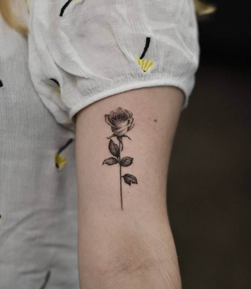 Single Rose Tattoo