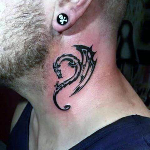 Dragon Tattoo On Neck