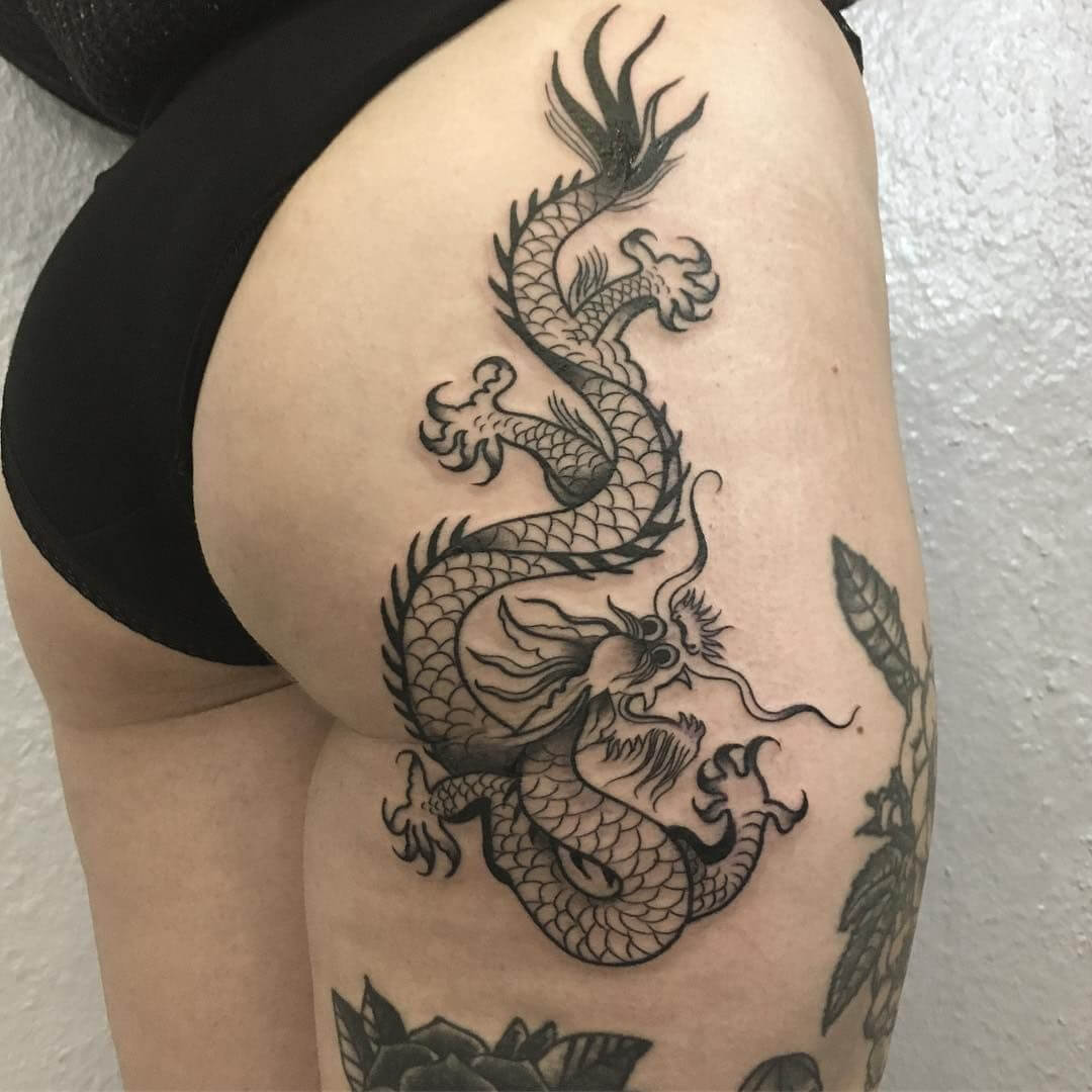 Dragon Tattoo On Hip