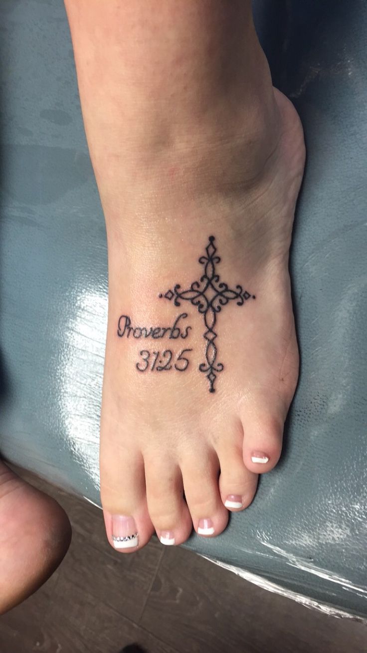 Foot Cross Tattoo