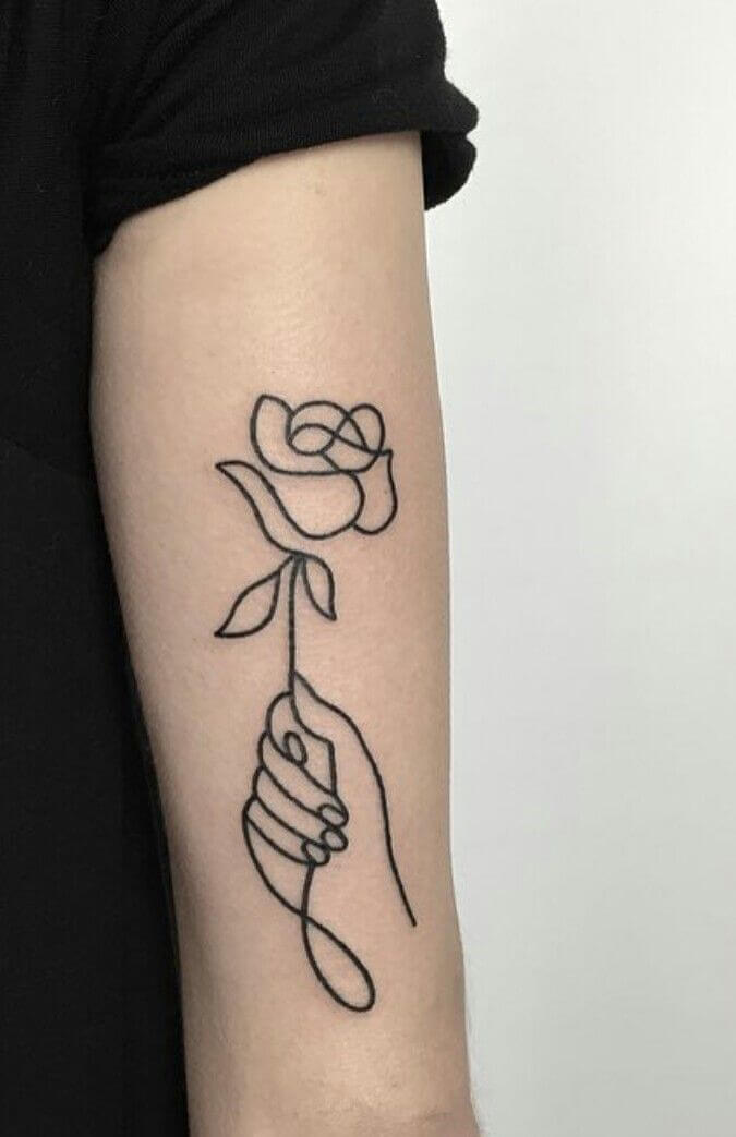 Line Rose Tattoo