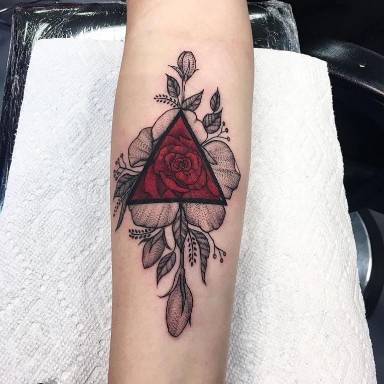 Rose Triangle Tattoo