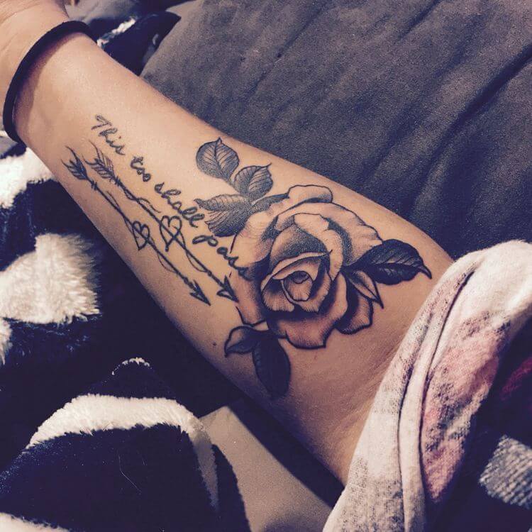 Rose Tattoo With Quote