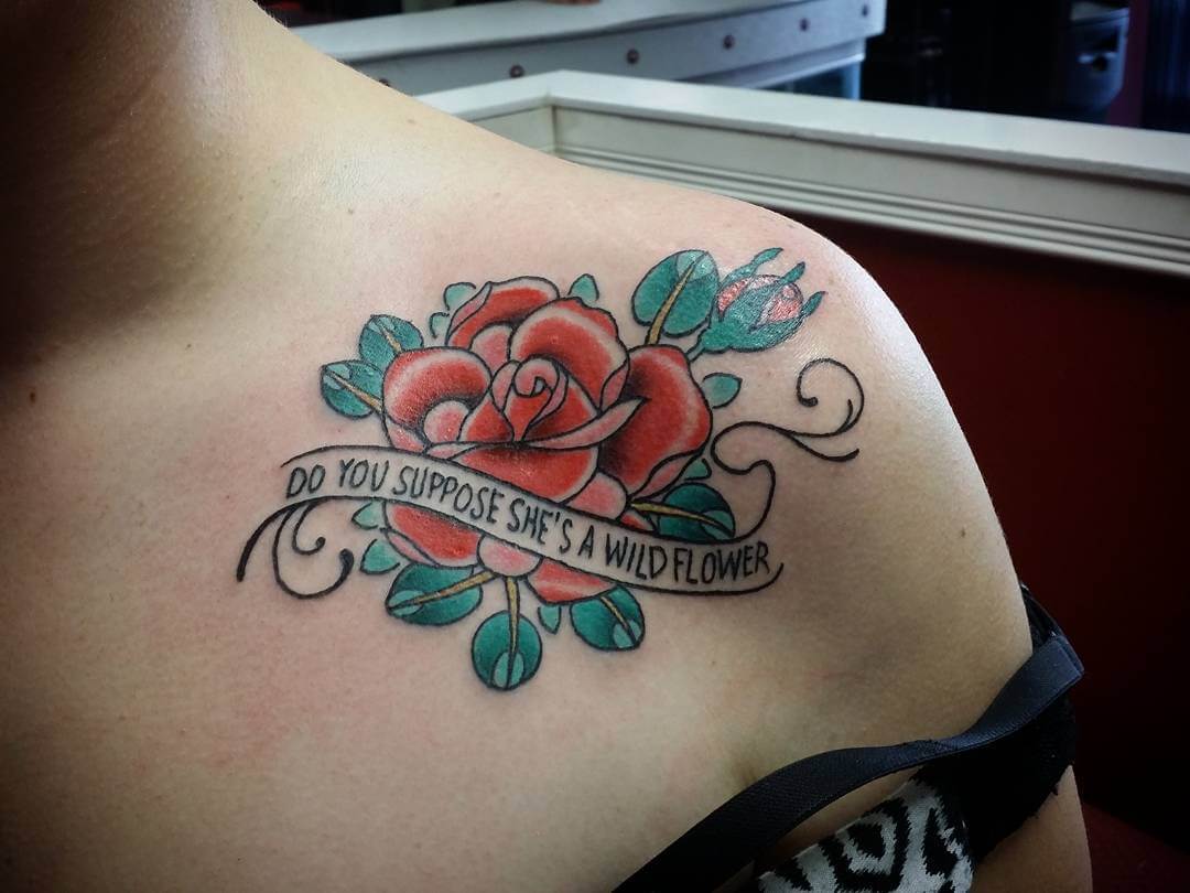 Rose Tattoo With Words