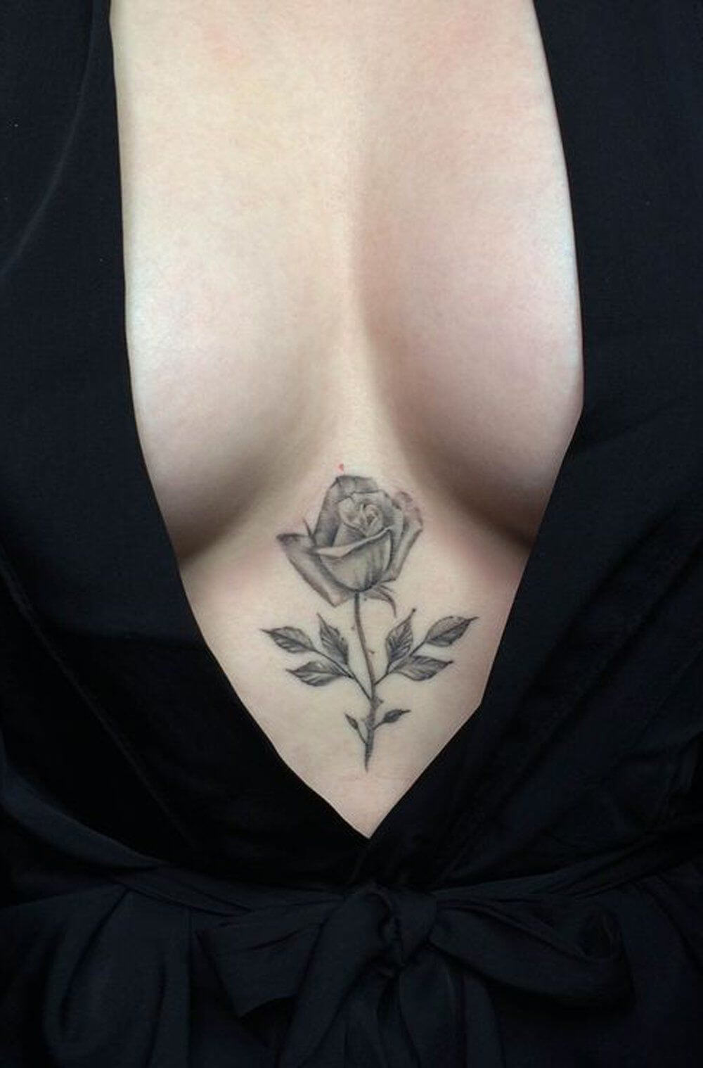 Under Breast Rose Tattoo