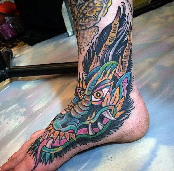 Dragon Tattoo On Foot