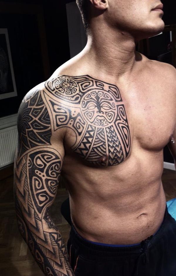 Chest Maori Tattoo