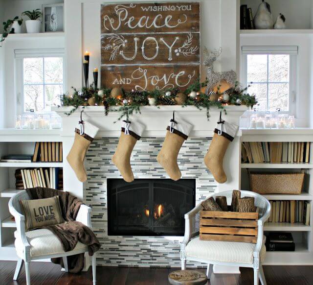 Christmas Letters Fireplace Decor