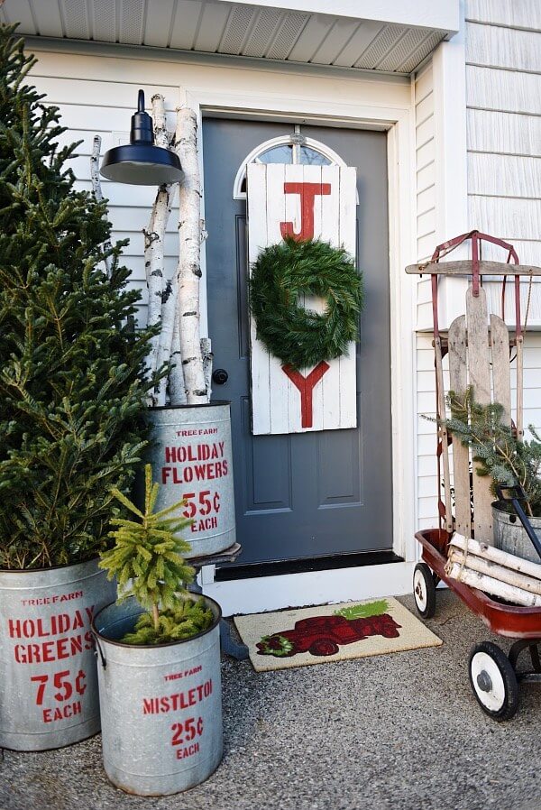 Christmas Sign Rustic Front Porch