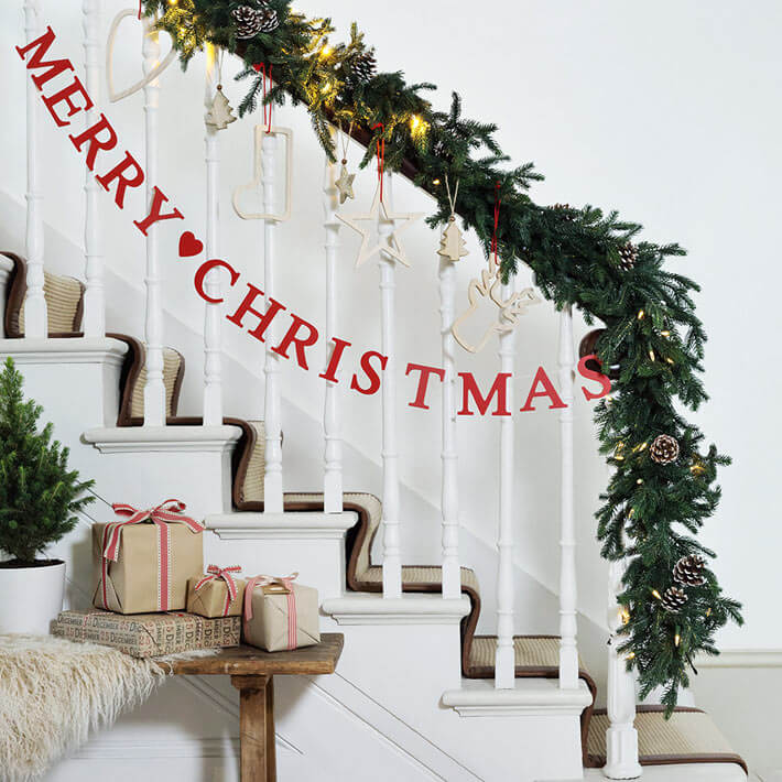 Christmas Staircase Paper Ornaments Decor