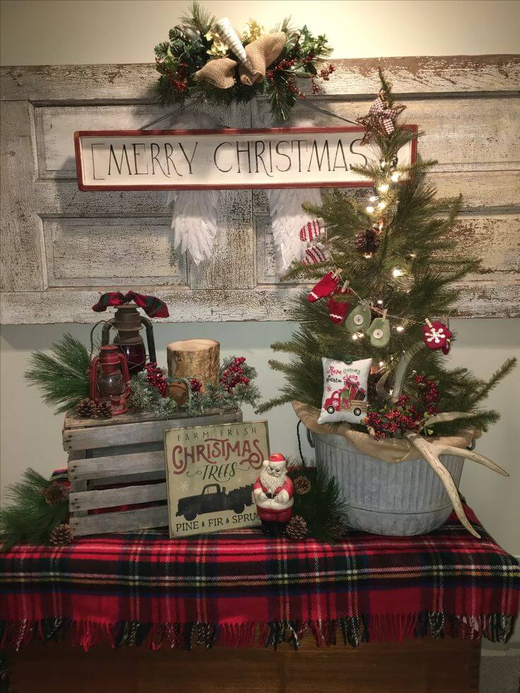 Country Style Christmas Table Display