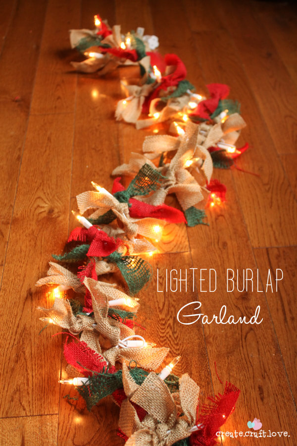 Creative DIY Lighted Burlap Garland