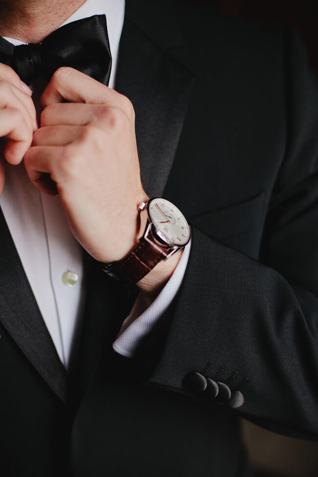 Elegant Groom Wearing Watch