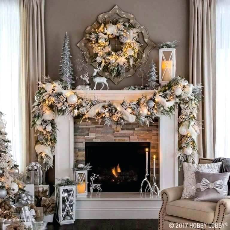 Fancy Fireplace Mantel Christmas Decor