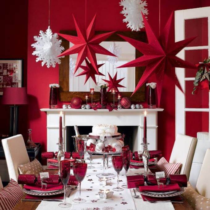 Festive Red Modern Christmas Decoration