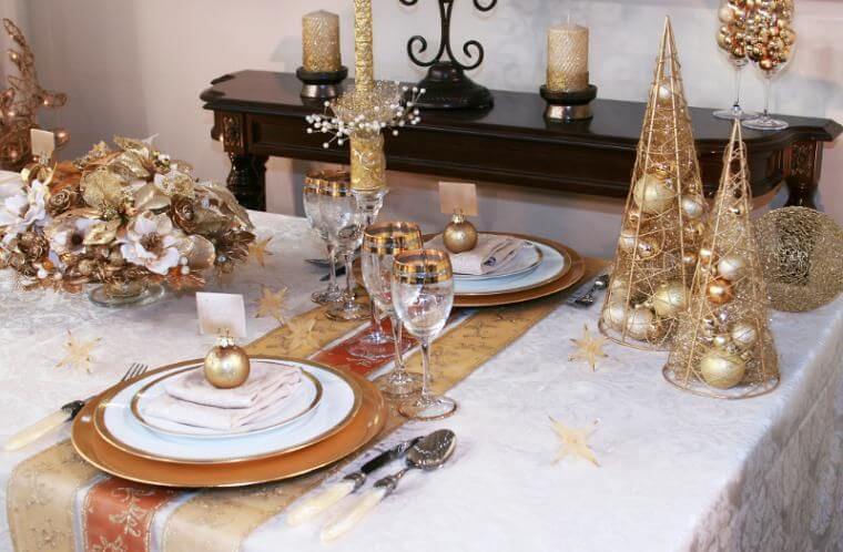 Gold Christmas Table Decoration