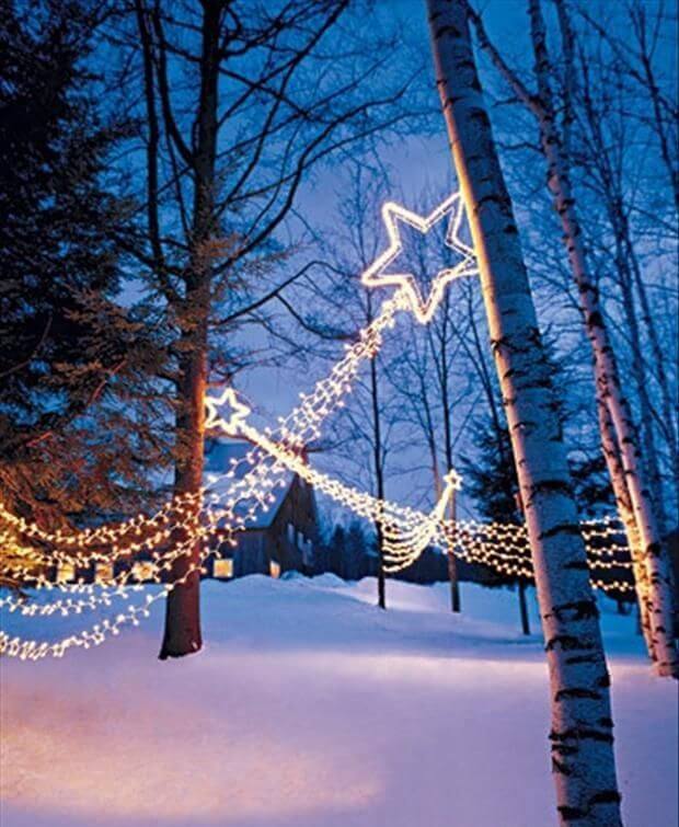 Outdoor Star Lights Christmas Display