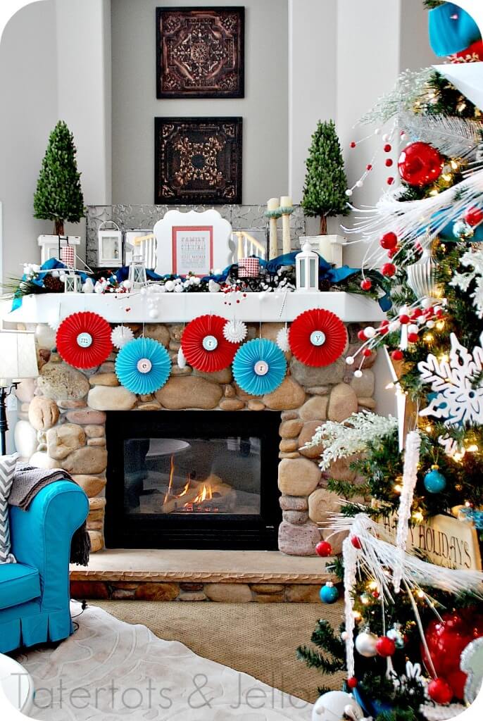 Paper Ornaments DIY Fireplace Decor