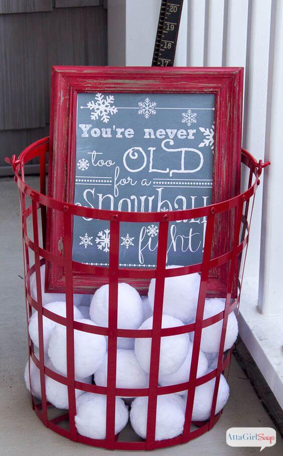 Porch Snowball Christmas Decoration