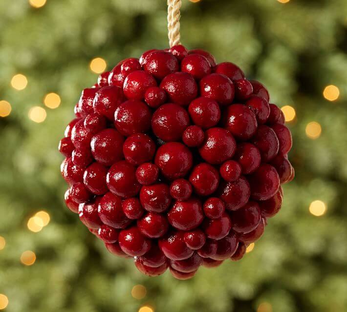 Red Berry Covered Sphere Ornament