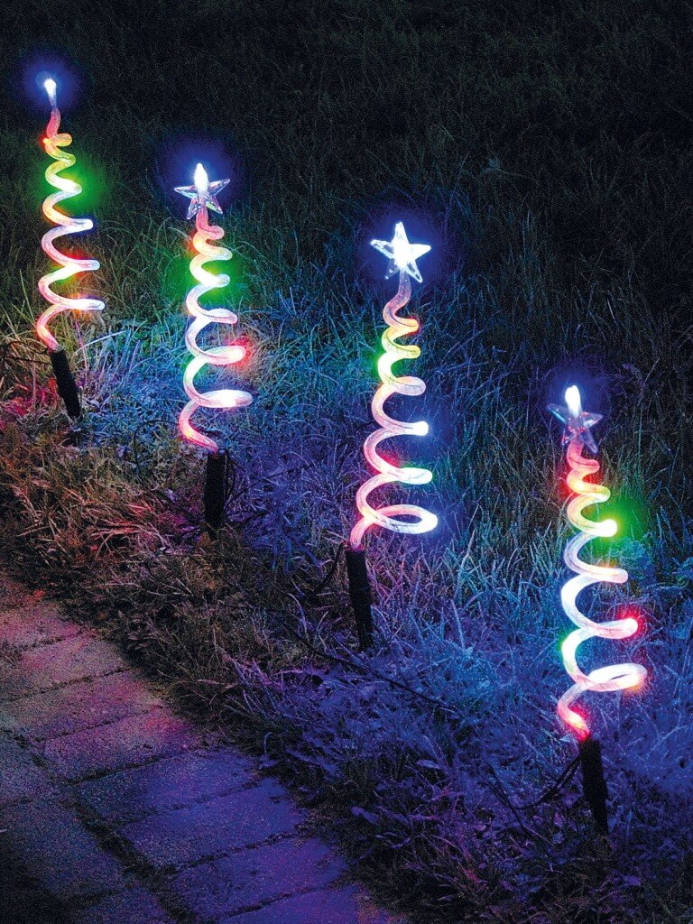 Spiral Xmas Tree Lights Driveway Decor