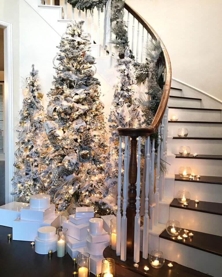 Staircase Candles Decor For Christmas