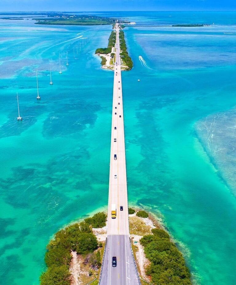 Stunning Aerial View Of Overseas Highway Florida