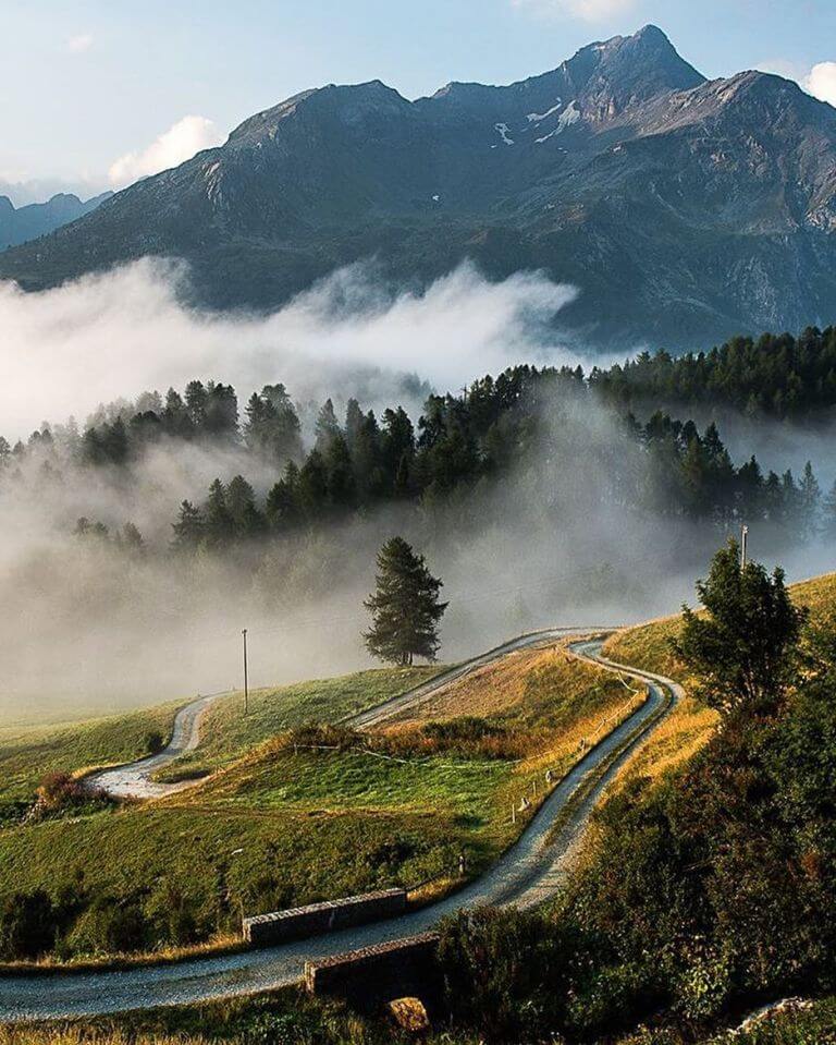Winding Roads Of Furka Pass Switzerland